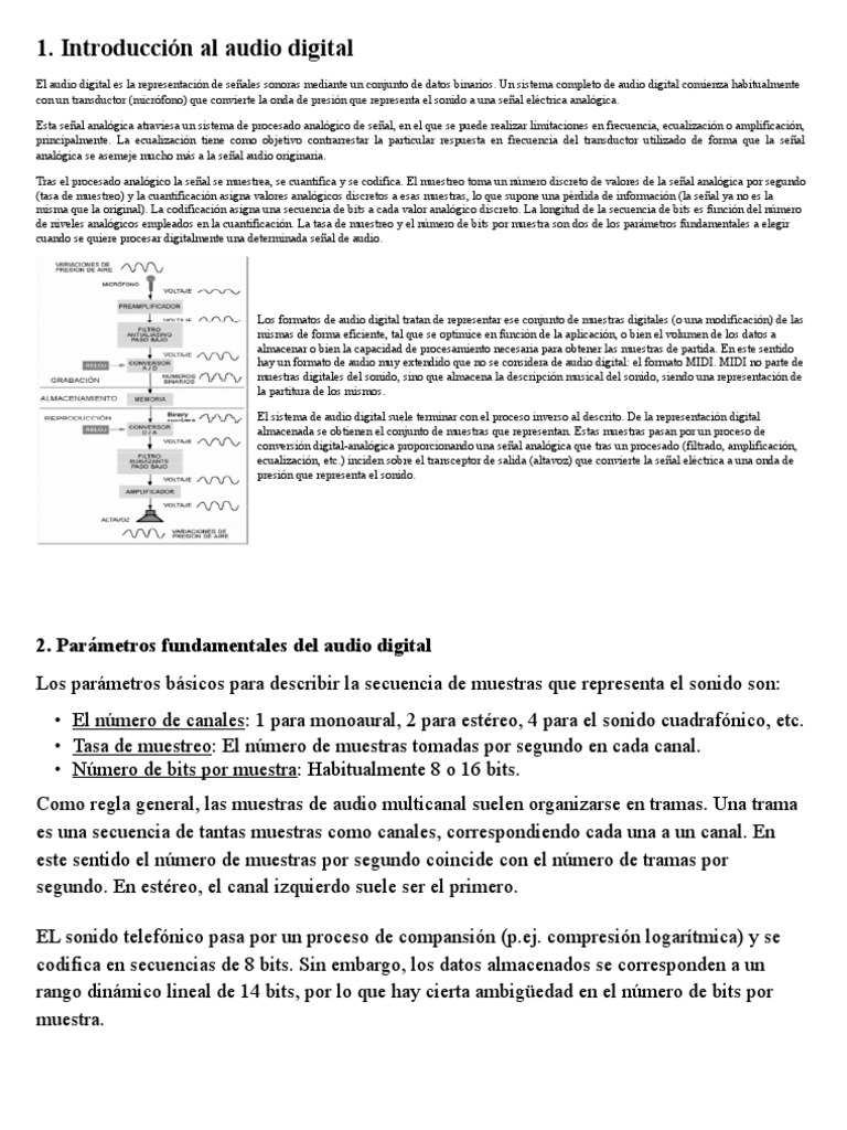 Introduccion Audio Digital | PDF | Mp3 | Audio digital
