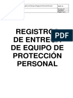 Portada Registro de Equipos de Protección Personal