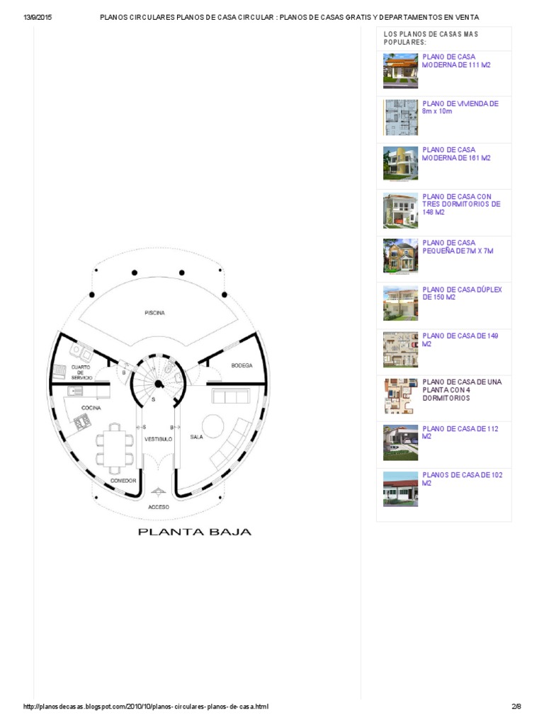 Planos de Casas Circulares y Redondas | PDF | Medios de arte | Diseño