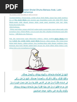 Bacaan Doa Setelah Sholat Dhuha Bahasa Arab