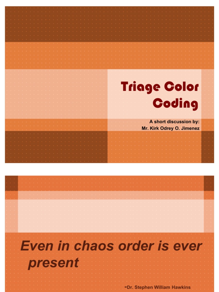 Triage Color Coding | PDF | Disaster And Accident