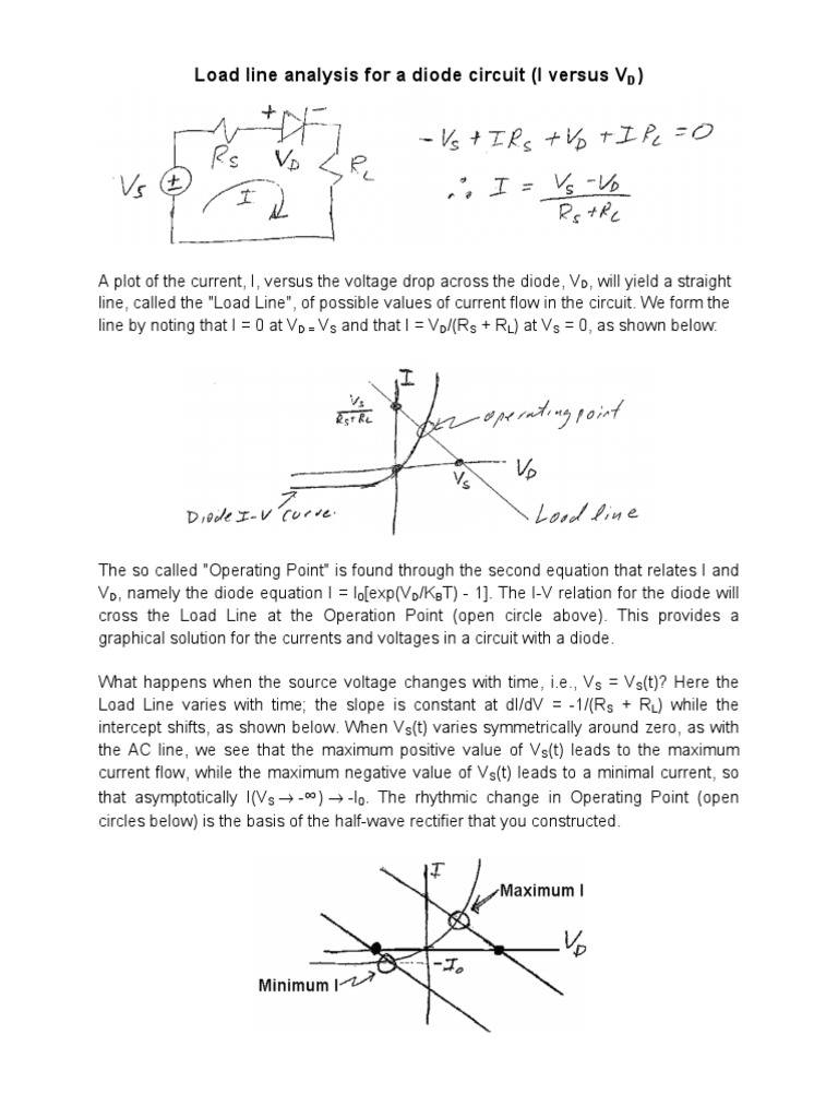 Load Line Analysis For A Diode Circuit | PDF