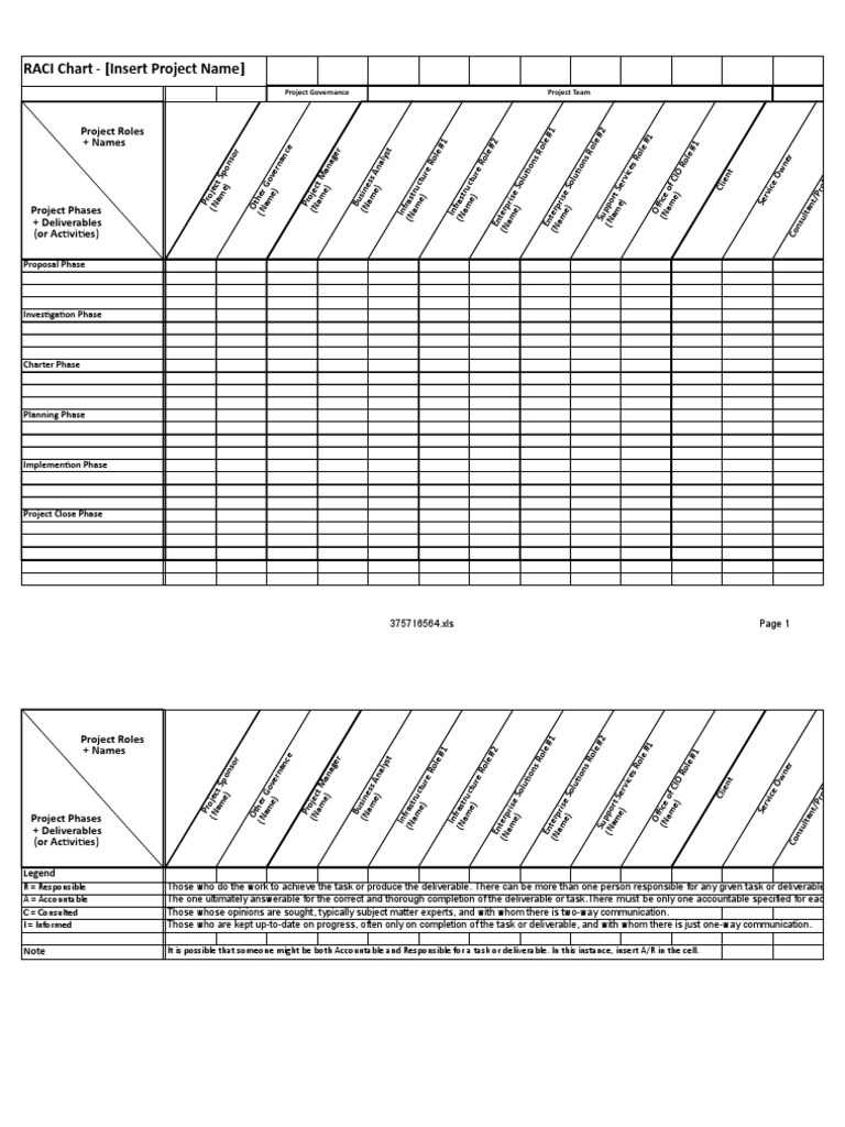 RACI Chart for Project Phases | PDF | Business | Computing And ...
