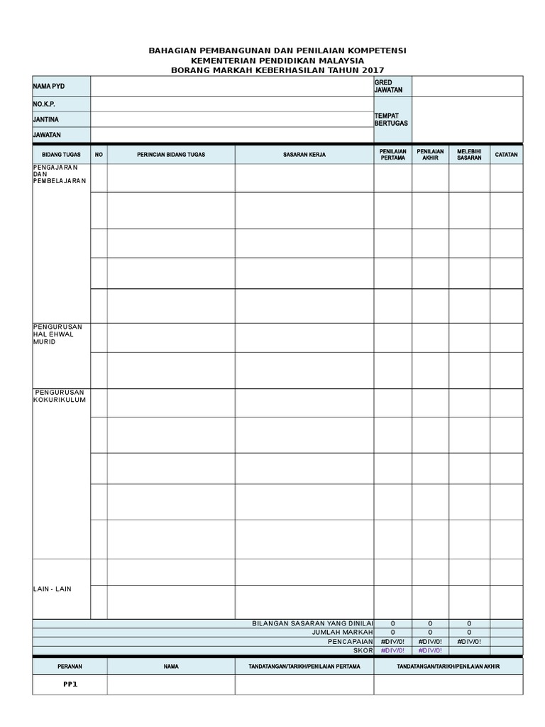 Borang Keberhasilan Kosong Pdf