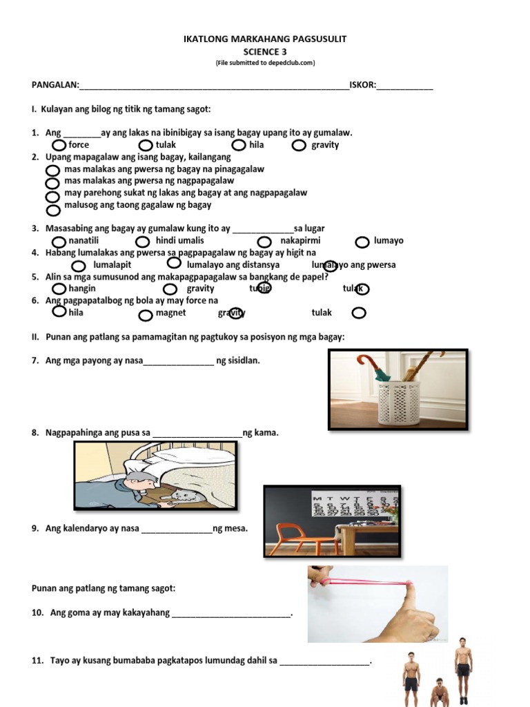 Third Periodical Test in Science 3 | PDF