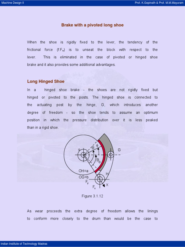 Pivoted Block Brake Design Overview | PDF | Physical Quantities ...
