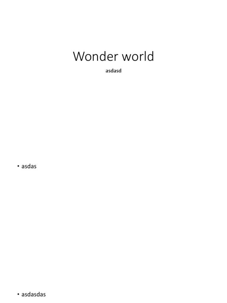 Wonder World | PDF