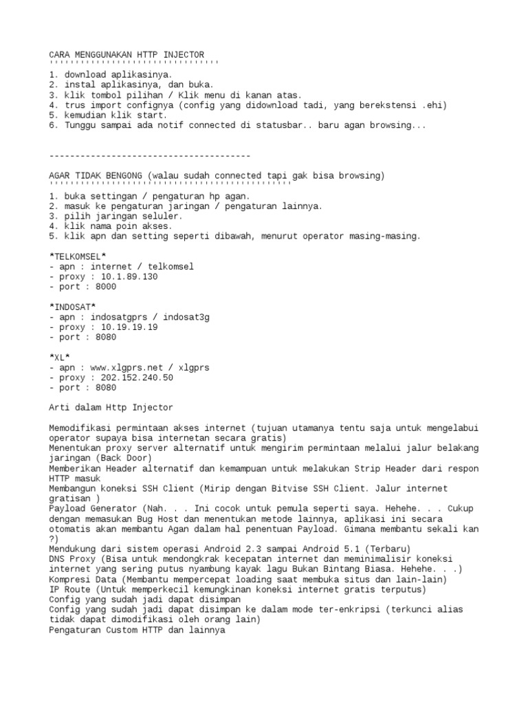 Tutorial HTTP Injector PDF
