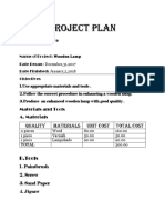 Project Plan: Quality Materials Unit Cost Total Cost