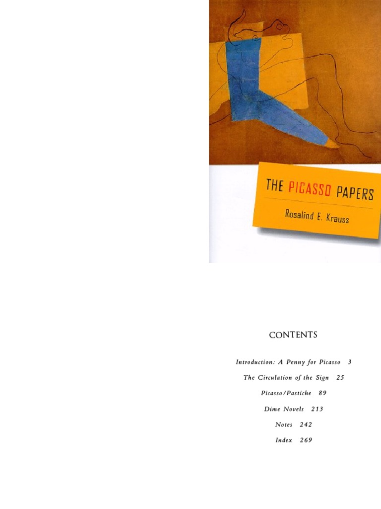 The Picasso Papers (Rosalind E. Krauss) | PDF | Harmony | Money