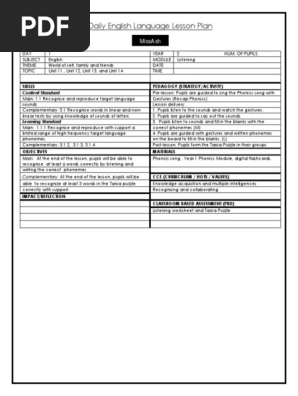 Year 2 Phonics Lesson Plan