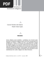 Literatura e o Fenomeno Religioso