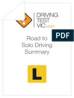 Road To Solo Driving Summary Driving Test VIC