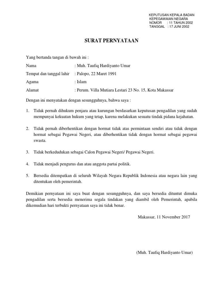 01 Suratpernyataan 5 Poin