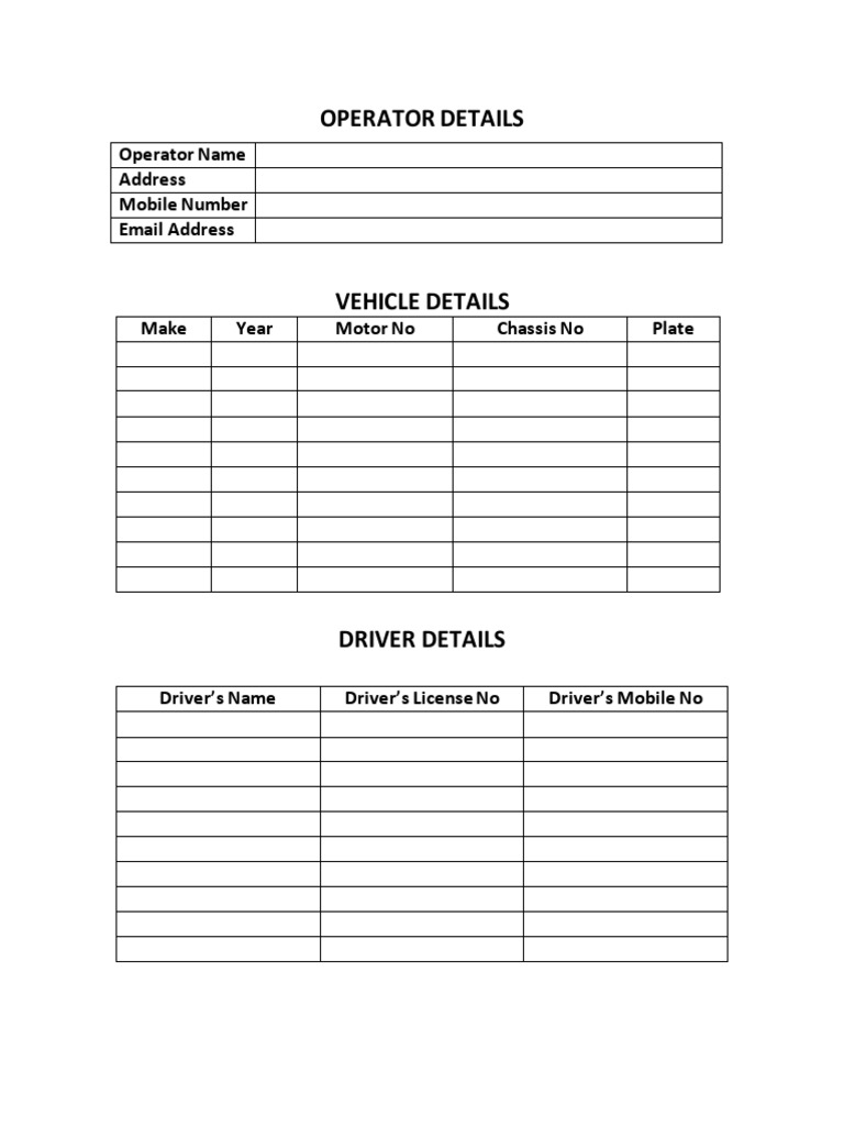 List of Vehicles and Drivers 6 PDF | PDF