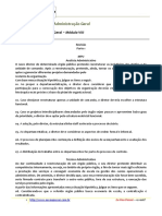 Administração Geral - Módulo VIII Revisão Parte 1