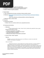 Grade 1 Problem-Solution Lesson Plan | PDF | Lesson Plan | Learning