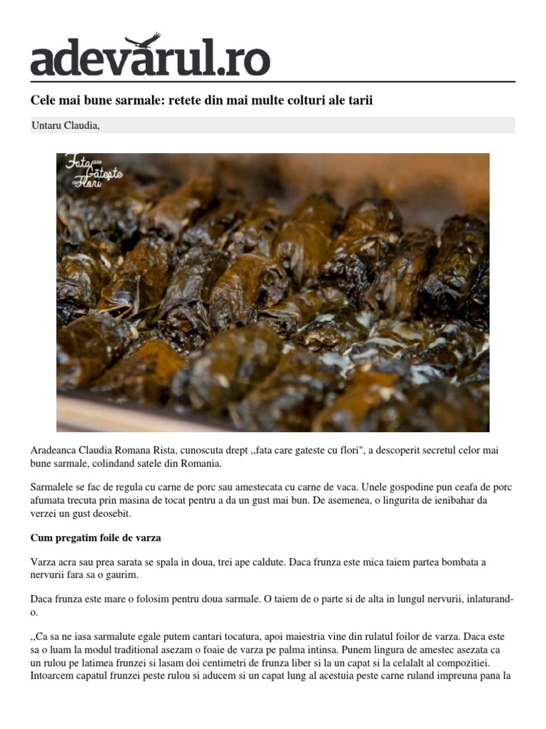 Locale Arad Cele Mai Bune Sarmale Retete Mai Multe Colturi Tarii