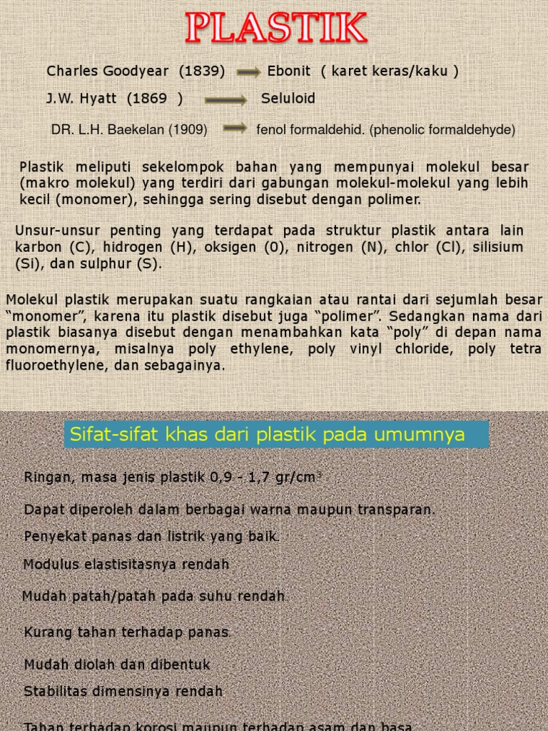 Jenis Dan Sifat Plastik Modern Pdf Teknologi Rekayasa