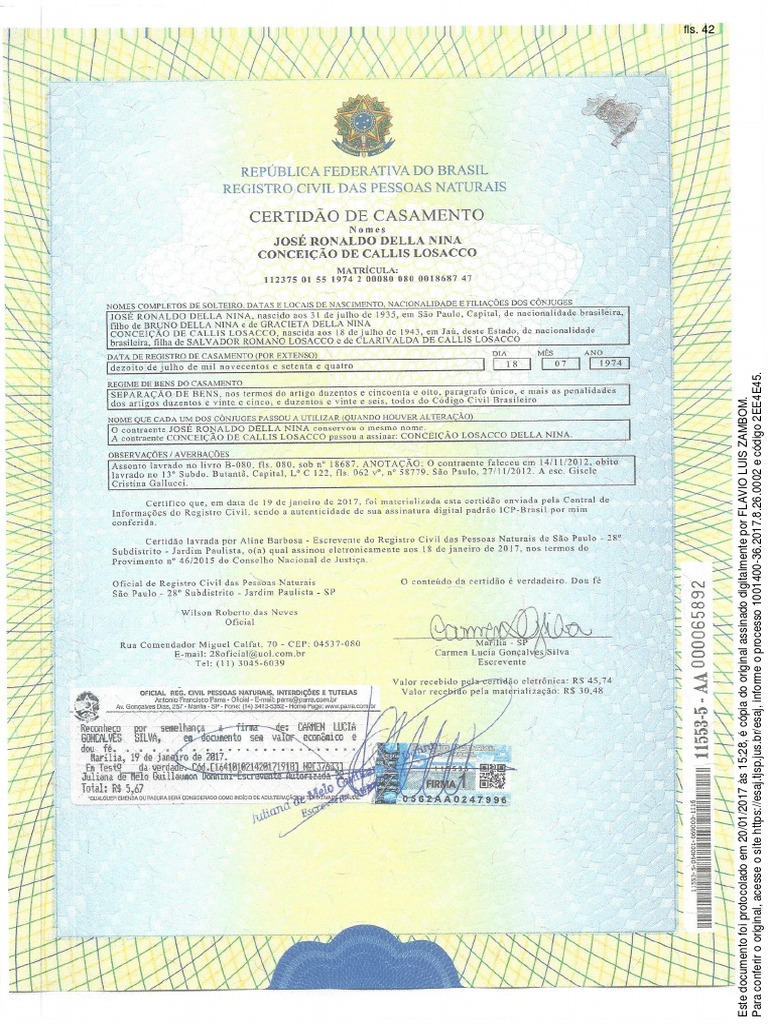 Certidao de Casamento | PDF, image size:768x1024