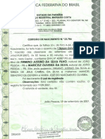 Certidão de Nascimento de Thalia PDF