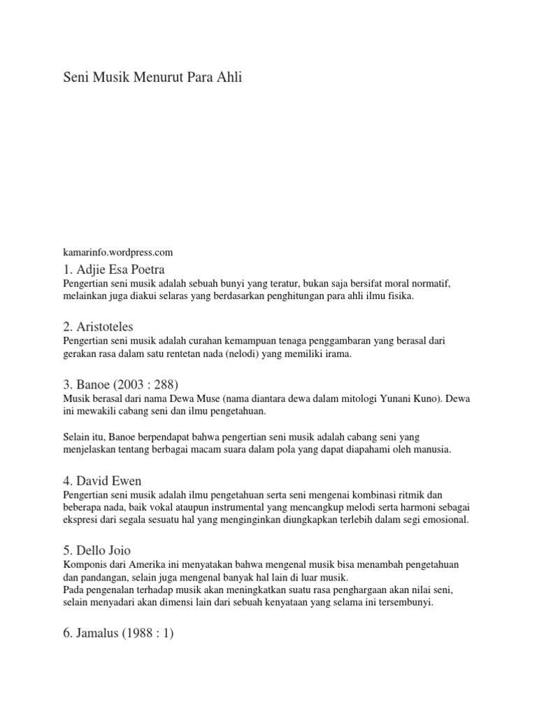 Seni Musik Jenis Jenis Seni Musik Dan Pengertian Menurut Para Ahli Lengkap Tutorialbahasainggris Co Id