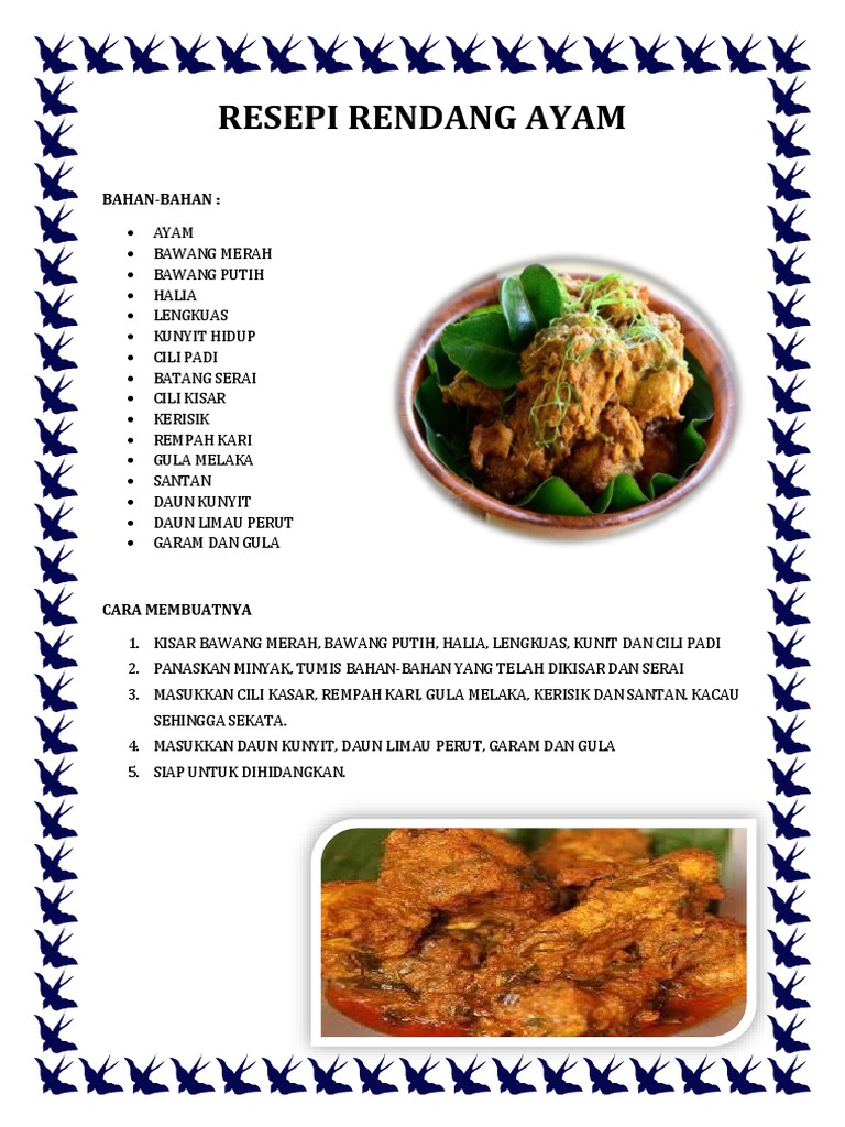 Resepi Rendang Ayam Tok