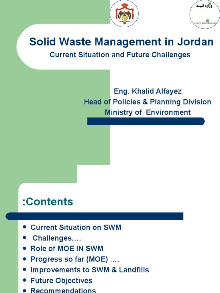 SOLID WASTE MANAGEMENT IN JORDAN intelligence overview