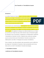 L’Intermediation Financiere Et l'Intermédiation Bancaire