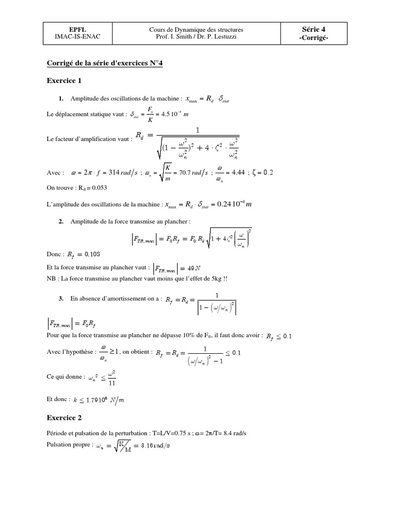 04 Exercice 4 Cor | PDF | Mécanique | Mouvement (Physique)