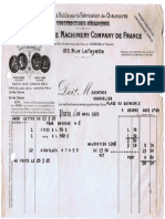 French Invoice 1920s