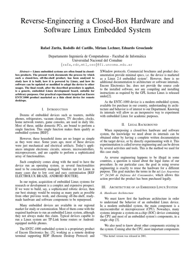 Reverse Engineering Embedded Linux Systems | PDF | Booting | Embedded ...