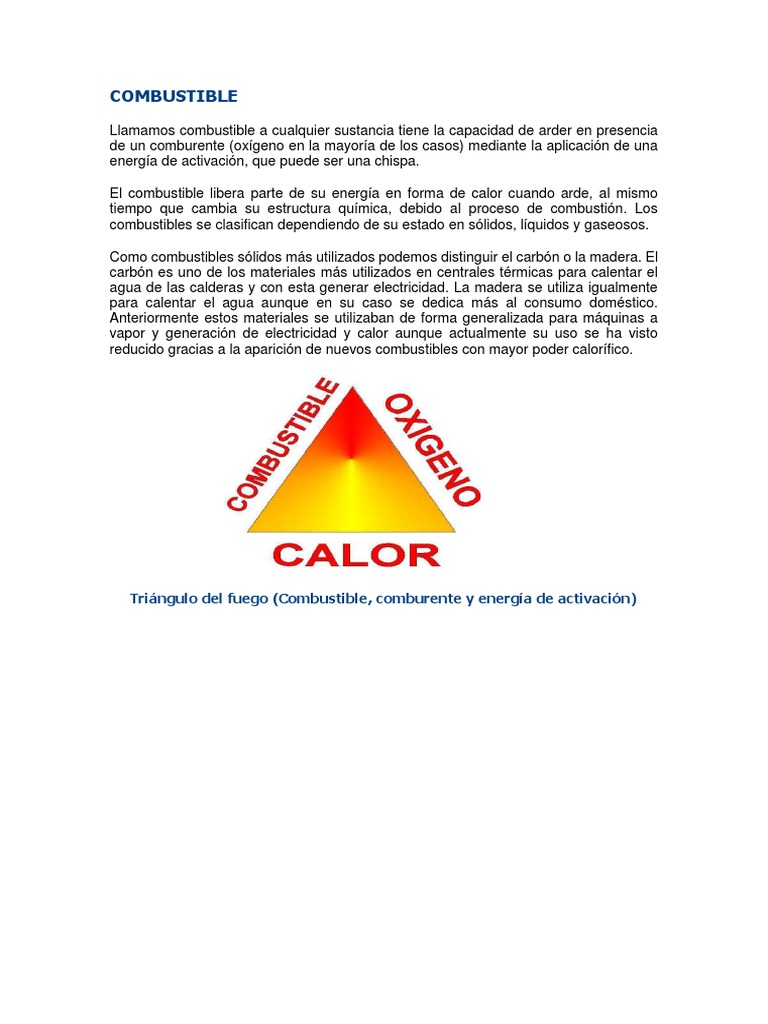 Combustible Triángulo del fuego comburente y energía de