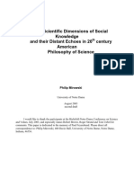 The Scientific Dimensions of Social Knowledge and their Distant Echoes in 20th century American Philosophy of Science