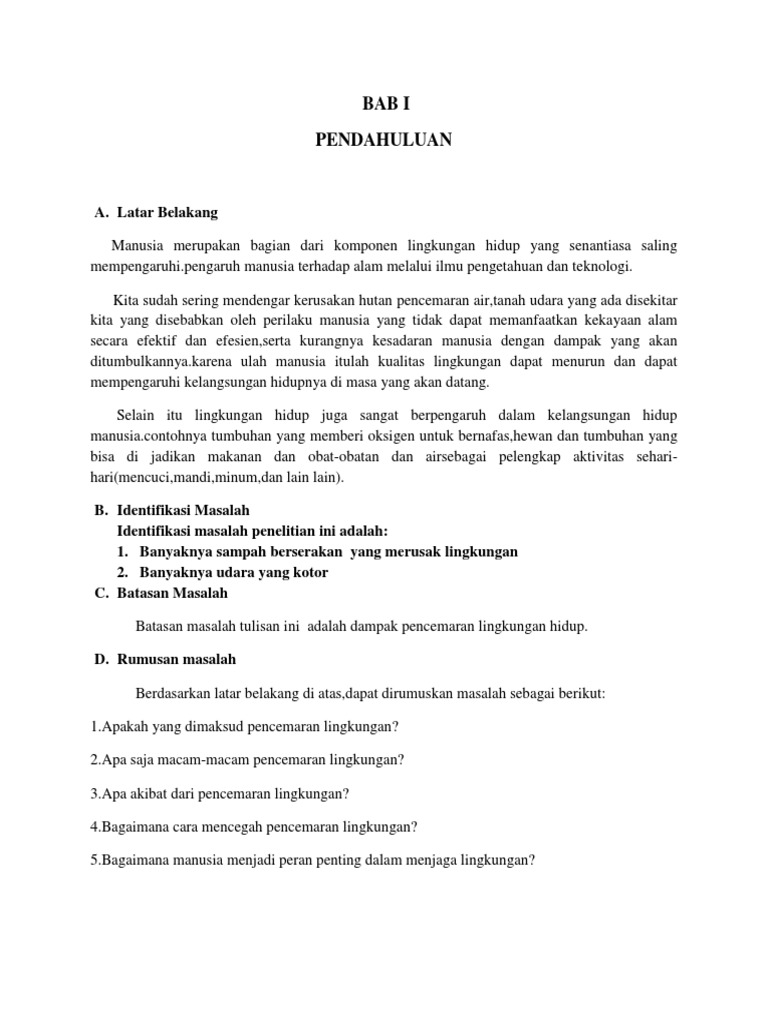 Pencemaran Lingkungan Hidup