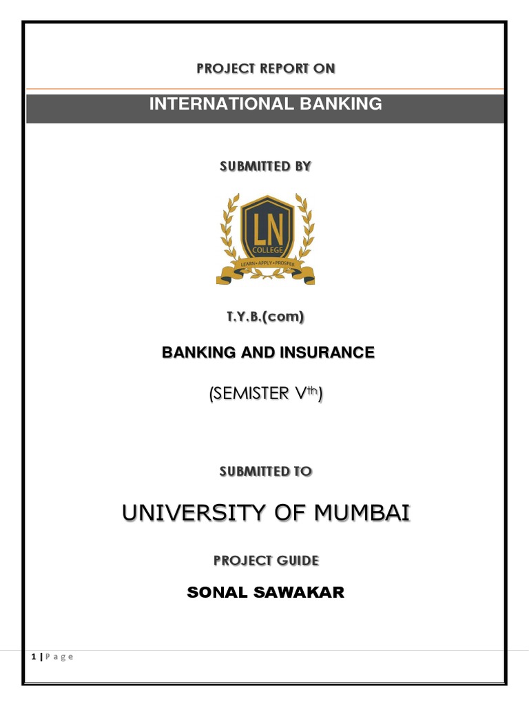 International Banking Project Report | PDF | Deposit Account | Banks