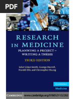 Research in Medicine Planning a Project Writing a Thesis 3rd Ed