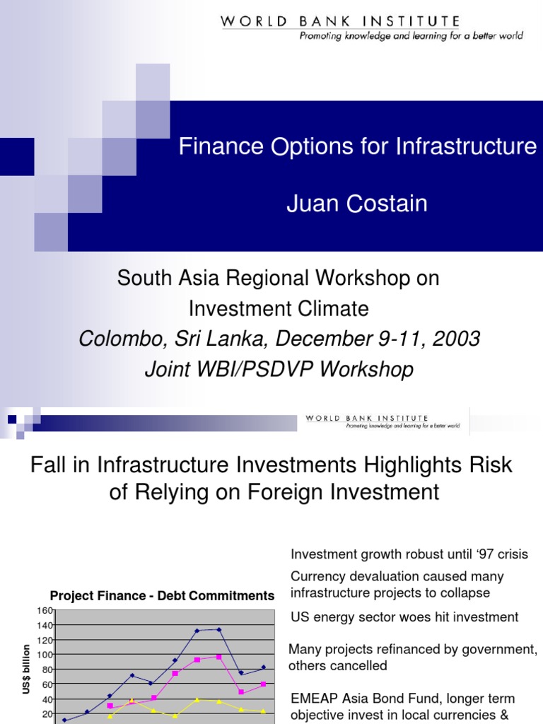 Finance Options For Infrastructure Juan Costain South Asia Regional