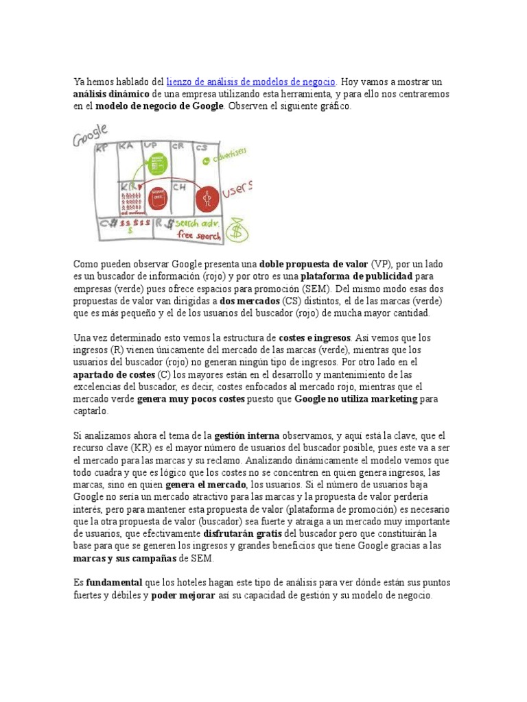 El Modelo de Negocios de Google | PDF | Modelo de negocio | Publicidad