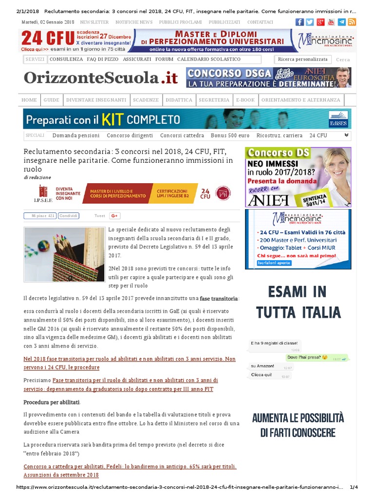 20180102 Reclutamento Secondaria 3 Concorsi Nel 2018 24