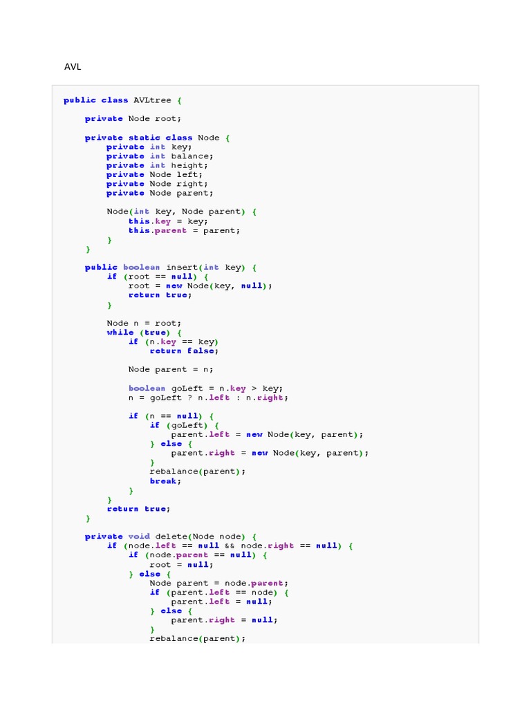 Avl Tree Java PDF Information Retrieval Computer Data