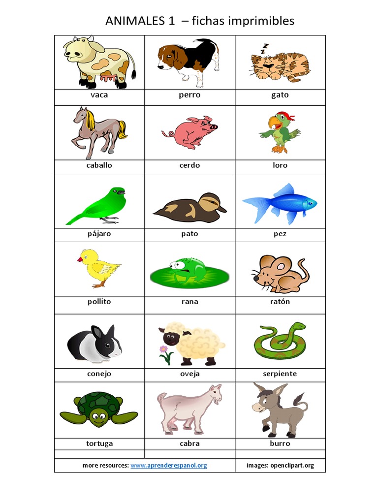 Fichas Imprimibles de Animales Domésticos | PDF