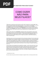 Como Dizer Não Para Seus Filhos