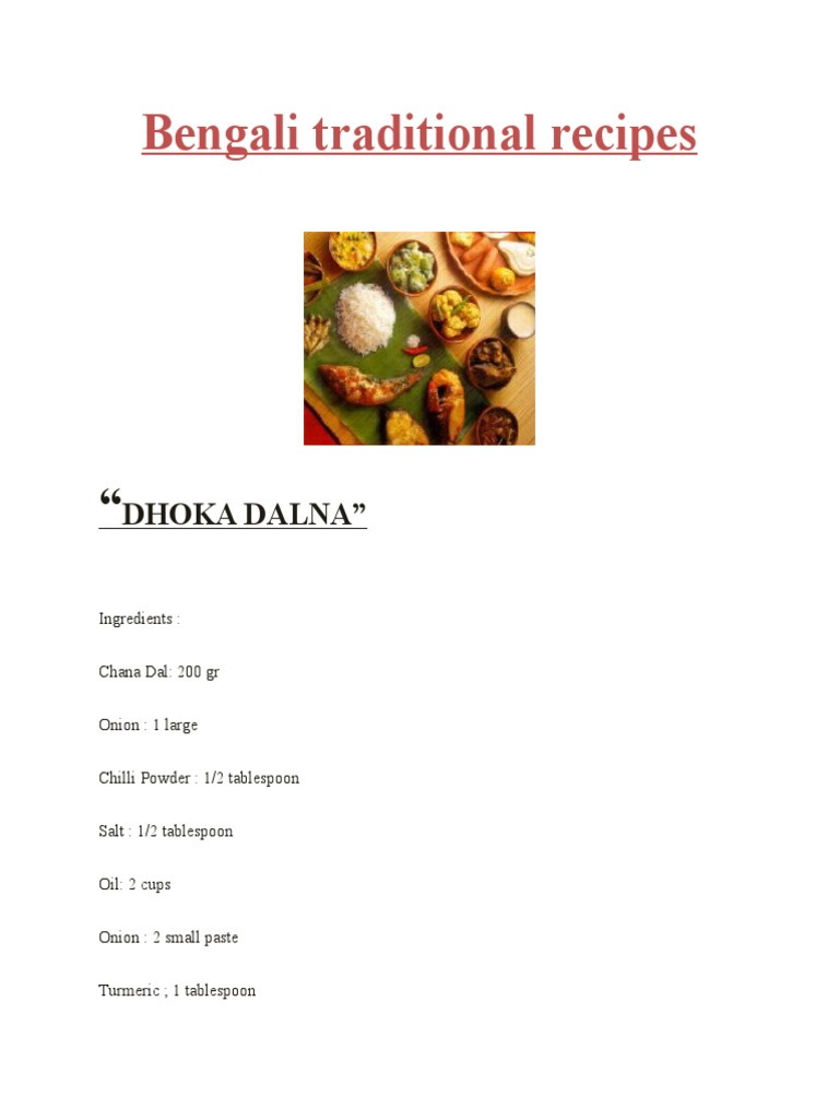 Bengali Traditional Recipes PDF Chili Pepper Foods
