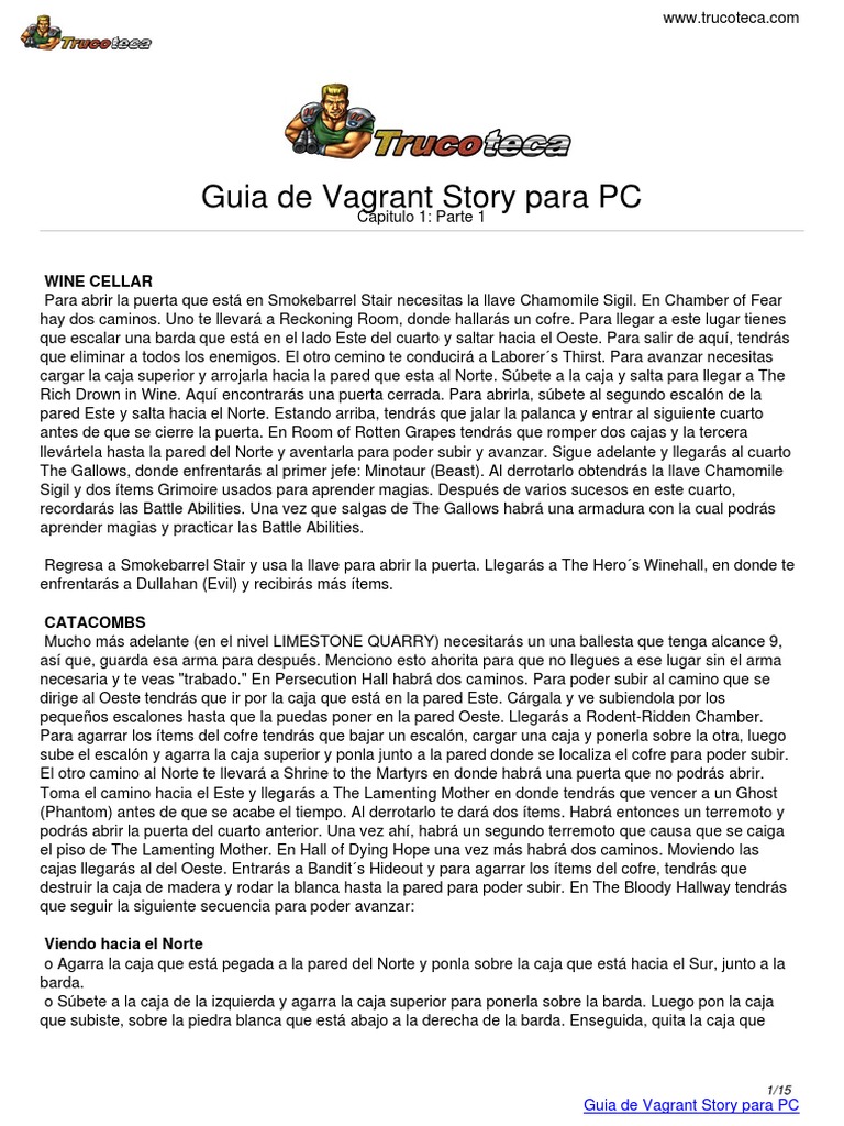 Guia Trucoteca Vagrant Story Ocio Conflicto Armado