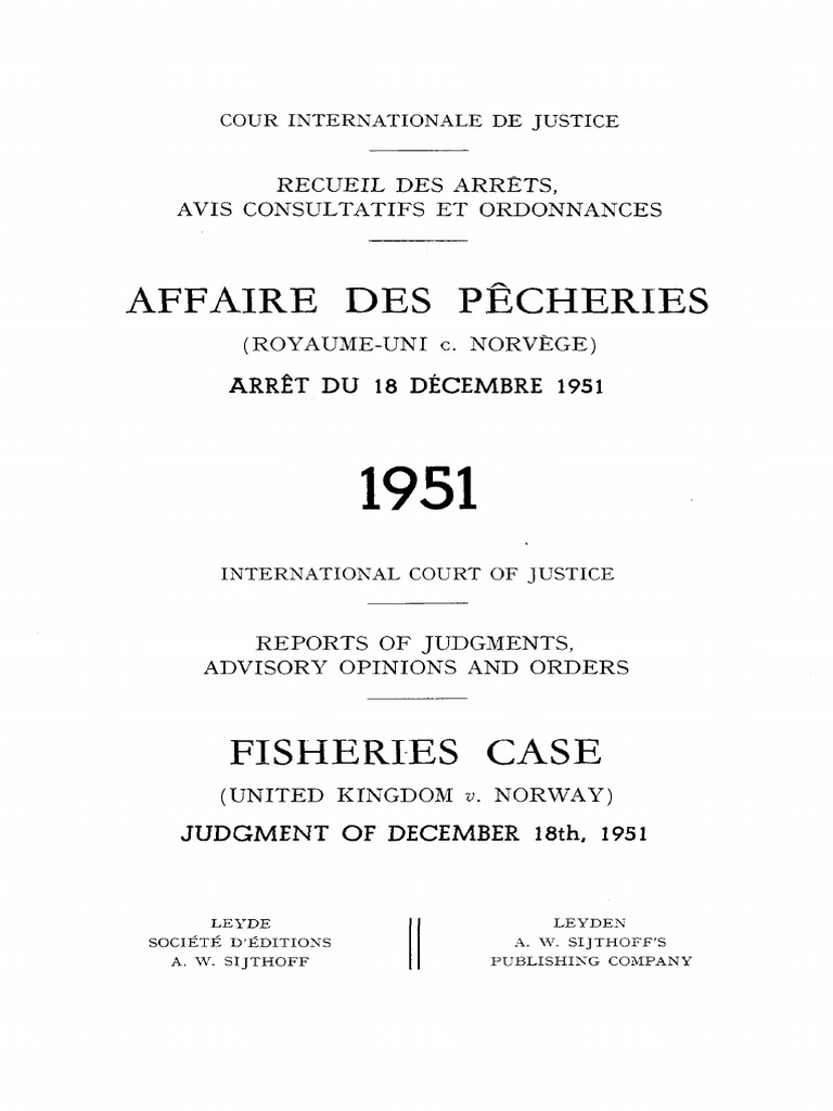 Fisheries Case Fulltext Uk Vs Norway Pdf Pdf Territorial Waters
