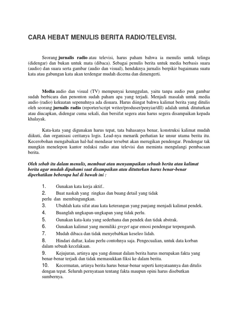 94+ Contoh Penulisan Naskah Berita Dalam Format Package