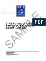 Sample: Standard Form of Agreement Between Owner and Design-Builder - Lump Sum