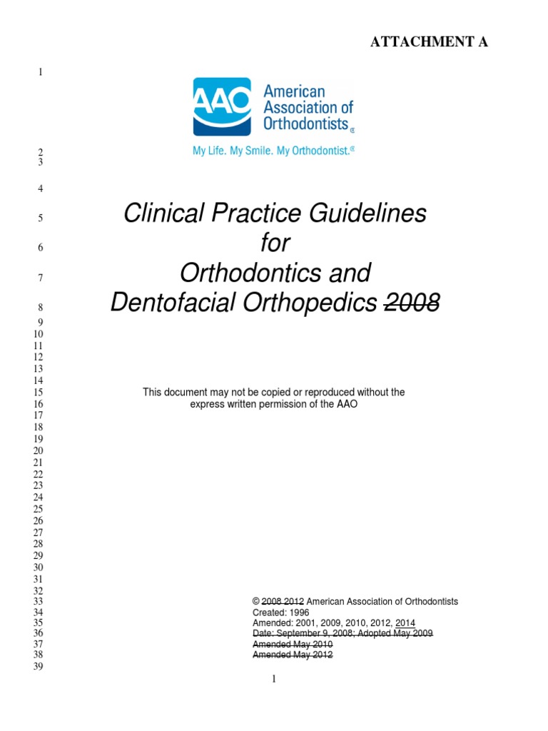 2014 Cllinical Practice Guidelines PDF | PDF | Orthodontics | Dentistry