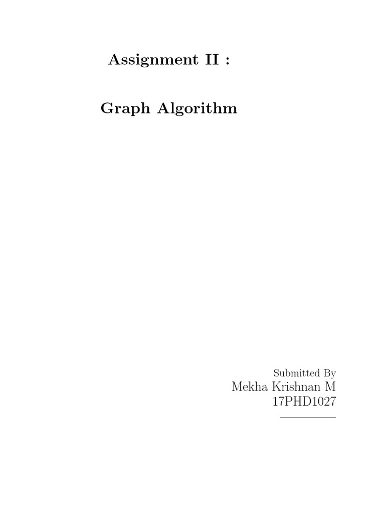 Graph Algorithm | Download Free PDF | Computational Problems | Graph Theory
